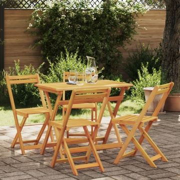 Set Bistro Pliabil din 5 Piese Lemn Solid de Acacia - Img 1