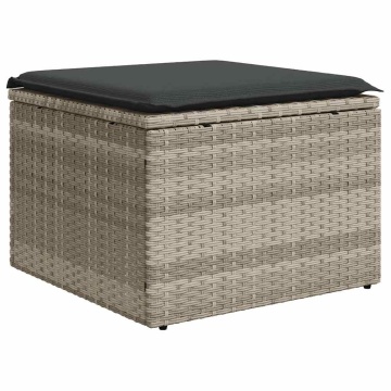 Set canapea de grădină cu perne, 2 piese, gri deschis poliratan - Img 4