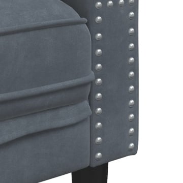 Set canapele Chesterfield cu perne rulou, 2 piese, gri, catifea - Img 5