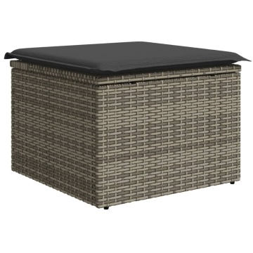 Set canapele de grădină cu perne 10 piese gri deschis poliratan - Img 4