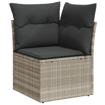 Set canapele de grădină cu perne, 7piese gri deschis poliratan - Img 4