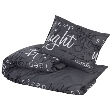 Set cu husă de pilotă, negru, 225x220 cm, bumbac - Img 3