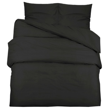 Set cu husă de pilotă, negru, 225x220 cm, microfibră - Img 2