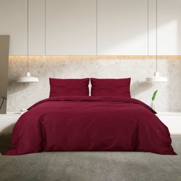 Set cu husă de pilotă, roșu bordo, 260x220 cm, microfibră - Img 3