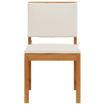 Set de 2 scaune de grădină fără brațe, cu perne, din lemn solid de acacia, marca - Img 4