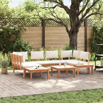 Set de Bănci de Grădină cu Perne Lemn Solid Teak, Set de Bănci de Grădină cu 2 Piese Lemn Solid Teak - Img 1
