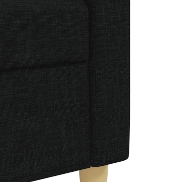 Set de canapele, 3 piese, negru, textil - Img 6