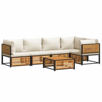 Set de canapele grădină cu perne, 6 piese, lemn masiv acacia - Img 2