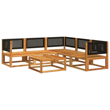 Set de canapele grădină cu perne, 6 piese, lemn masiv acacia - Img 3
