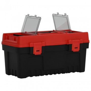 Set de cutii de scule, 2 piese, negru și roșu, polipropilenă - Img 4