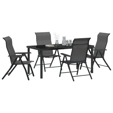 Set de dineu pentru grădină 5 piese gri din poliratan - Img 3