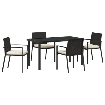Set de dining de grădină 5 piese Rattan negru - Img 2