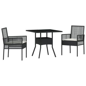 Set de dining pentru grădină 3 piese Gri din Poliratan - Img 2