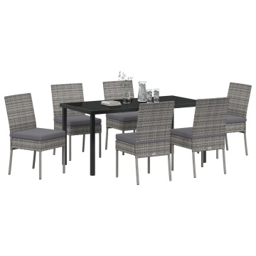 Set de dining pentru grădină 7 piese Gri Poliratan - Img 3