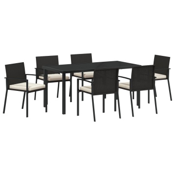 Set de dining pentru grădină 7 piese Ratan Negru - Img 2