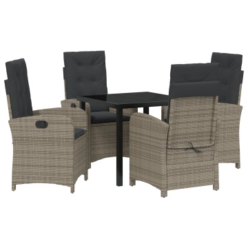 Set de dining pentru grădină cu perne Gri Poliratan - Img 2
