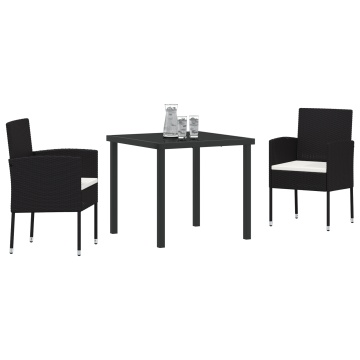 Set de dining pentru grădină cu perne - rattan polimeric negru - Img 3