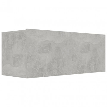 Set de dulapuri TV, 5 piese, gri beton, lemn prelucrat - Img 7