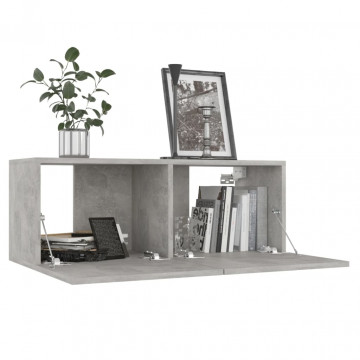 Set de dulapuri TV, 6 piese, gri beton, lemn prelucrat - Img 4