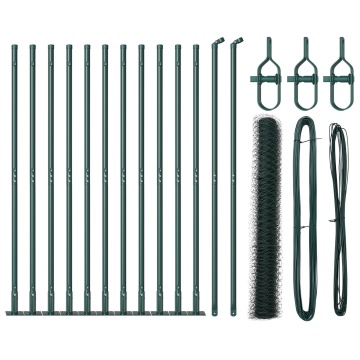 Set de Gard 2 buc Verde pădure Oțel 25 x 1 m Durabil - Img 2