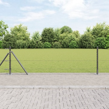 Set de Împrejmuire Set de 2 Gri Metal 25 x 0.5 m Durabil - Img 1
