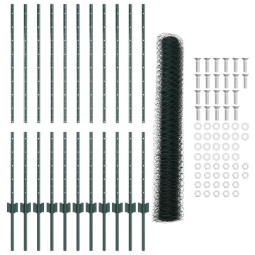 Set de Împrejmuire Set de 2 Verde Metal Mare Durabil - Img 4