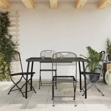 Set de masă pentru grădină, 5 piese, plasă metalică antracit - Img 1