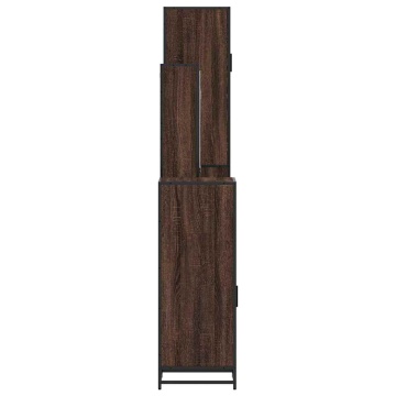 Set de mobilier de baie din 4 piese din lemn de stejar maro - Img 6