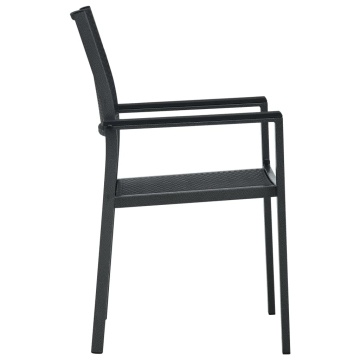Set de mobilier de grădină, 3 piese, negru - Img 5