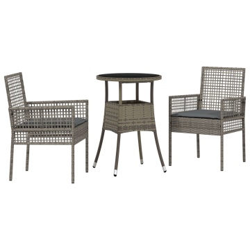 Set de Mobilier pentru Dining Set de 3 Gri Ratan Rezistent - Img 2