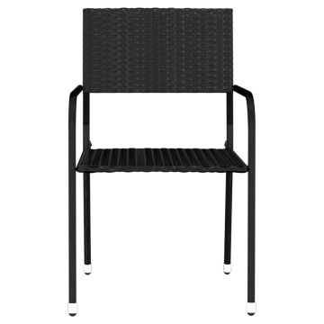 Set de mobilier pentru grădină, 3 piese, negru - Img 3