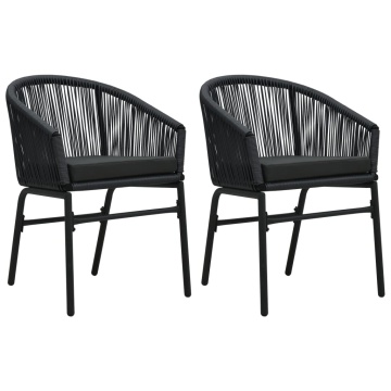 Set de mobilier pentru grădină, 3 piese, negru - Img 3