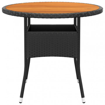 Set de mobilier pentru grădină, 5 piese, negru, poliratan - Img 5
