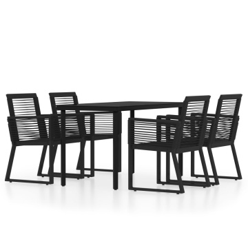Set de mobilier pentru grădină, 5 piese, negru - Img 2