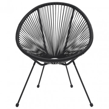 Set de mobilier pentru grădină, 5 piese, negru - Img 6