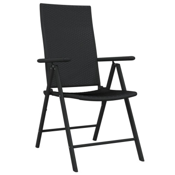 Set de mobilier pentru grădină, 7 piese, negru - Img 3