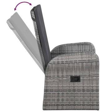 Set de mobilier pentru grădină, cu perne, 7 piese, gri - Img 8