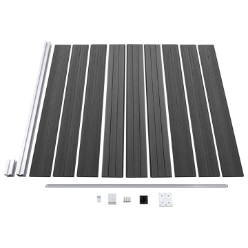 Set de panouri de gard, negru, 526 x 186 cm, WPC - Img 5