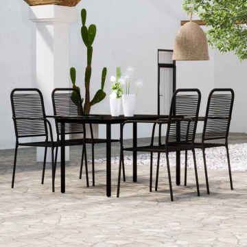 Set de servit masa pentru grădină, 5 piese, negru - Img 1