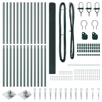 Set de Stâlpi de Împrejmuire PVC Set de 2 Verde PVC 25 x 1.5 m - Img 4