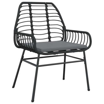Set de sufragerie de grădină 5 piese neagră Sticlă Poly Rattan - Img 4