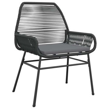 Set de sufragerie de grădină 5 piese neagră Sticlă Poly Rattan - Img 4