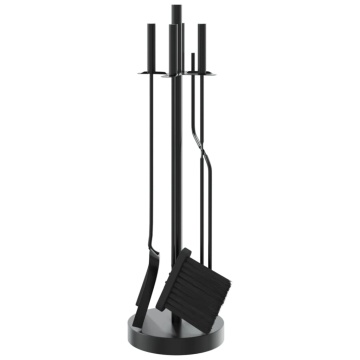 Set de unelte pentru șemineu, 5 piese, 18x66 cm, oțel - Img 4