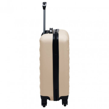 Set de valize cu carcasă rigidă, 2 piese, auriu, ABS - Img 7