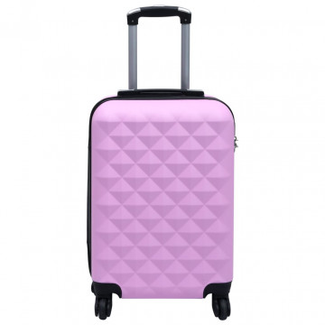 Set de valize cu carcasă rigidă, 2 piese, roz, ABS - Img 5