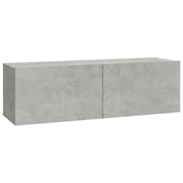 Set dulap TV, 4 piese, gri beton, lemn prelucrat - Img 8
