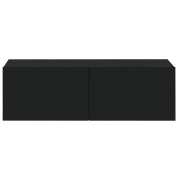 Set dulap TV, 6 piese, negru, lemn prelucrat - Img 8