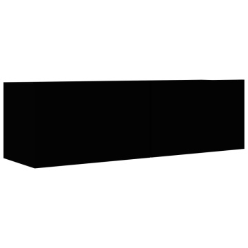 Set dulapuri TV, 2 piese, negru, lemn prelucrat - Img 7