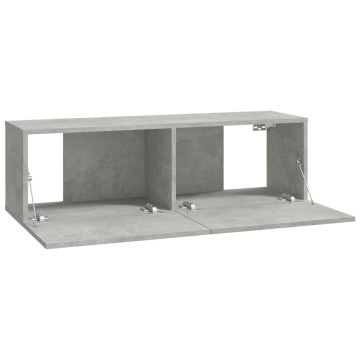 Set dulapuri TV, 6 piese, gri beton, lemn prelucrat - Img 6