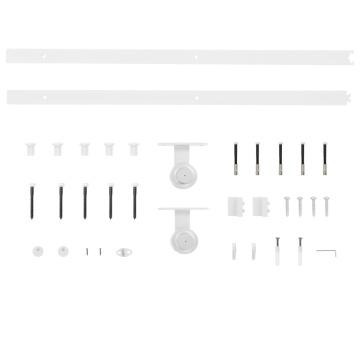 Set feronerie pentru uși glisante, alb, 183 cm, oțel - Img 4